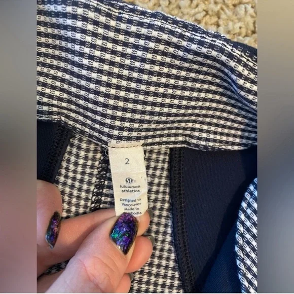 Lululemon Forme Jacket Gingham Blue Check Zip Front Size 2 - Picture 10 of 16